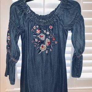 Adorable Off the shoulder Jean dress